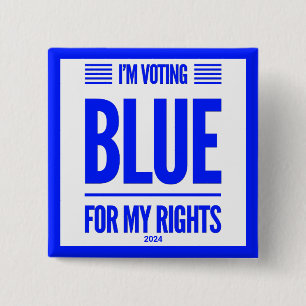 I'm Voting Blue Democrat 15 Cm Square Badge