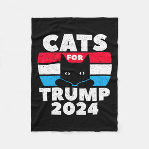 I'm Voting Cats For Trump 2024 Election Debate  Fleece Blanket