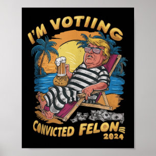 Im Voting Convicted Felon Retro Summer Funny Trump Poster