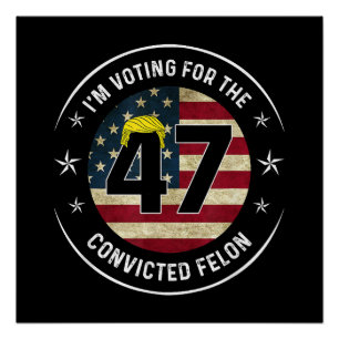 I'm Voting For The Convicted Felon 47 Anti Trump M Poster
