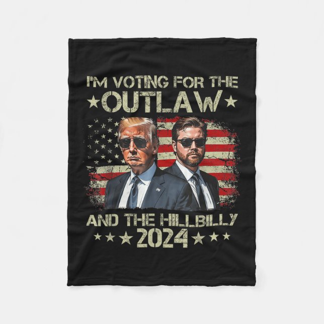 Im Voting For The Outlaw &amp;the Hillbilly 2024 P Fleece Blanket (Front)