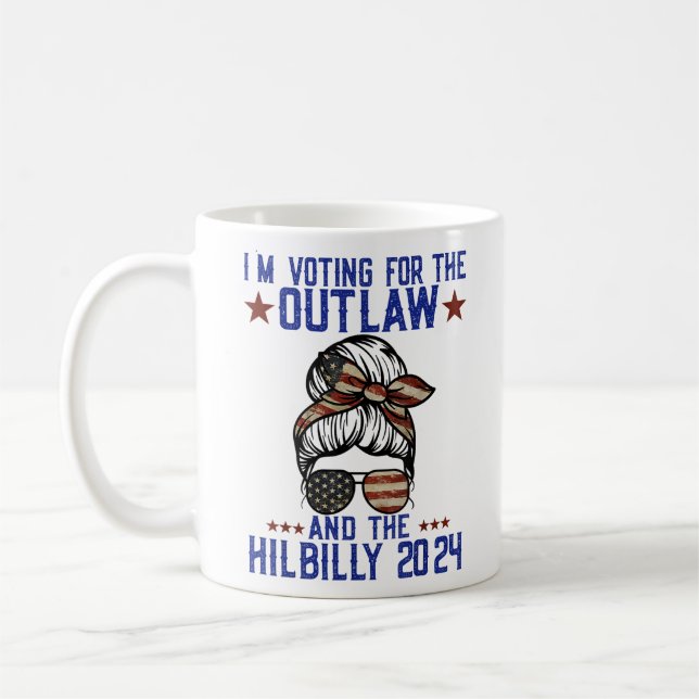 I'm Voting For the Outlaw and the Hillbilly 2024 Coffee Mug (Left)