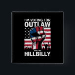 I'm Voting For the Outlaw And The Hillbilly 2024 U 15 Cm Square Badge<br><div class="desc">I'm Voting For the Outlaw And The Hillbilly 2024 US Flag</div>