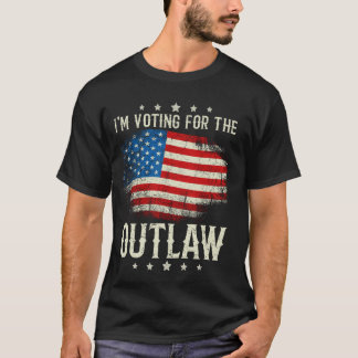 I'm Voting For The Outlaw Retro American Flag T-Shirt