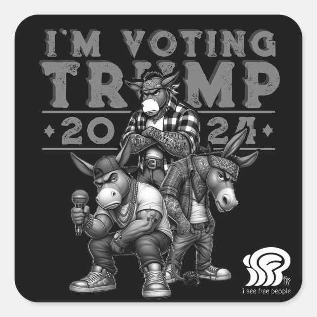 I'M VOTING for TRUMP 2024 Square Sticker (Front)