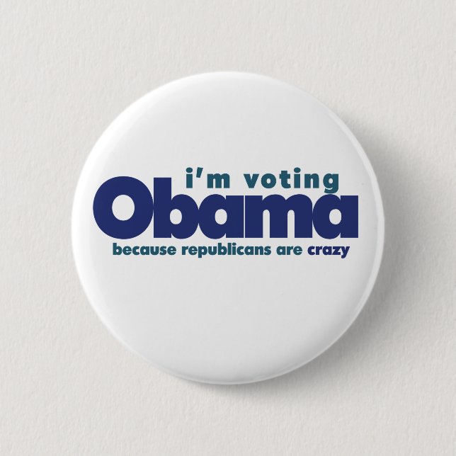 I'm voting OBAMA 6 Cm Round Badge (Front)