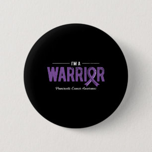 I'm Warrior Purple Pancreatic Cancer Awareness 6 Cm Round Badge