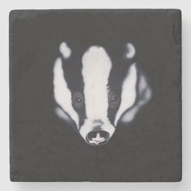 ' I'm Watching You '  badger stone coaster (Front)