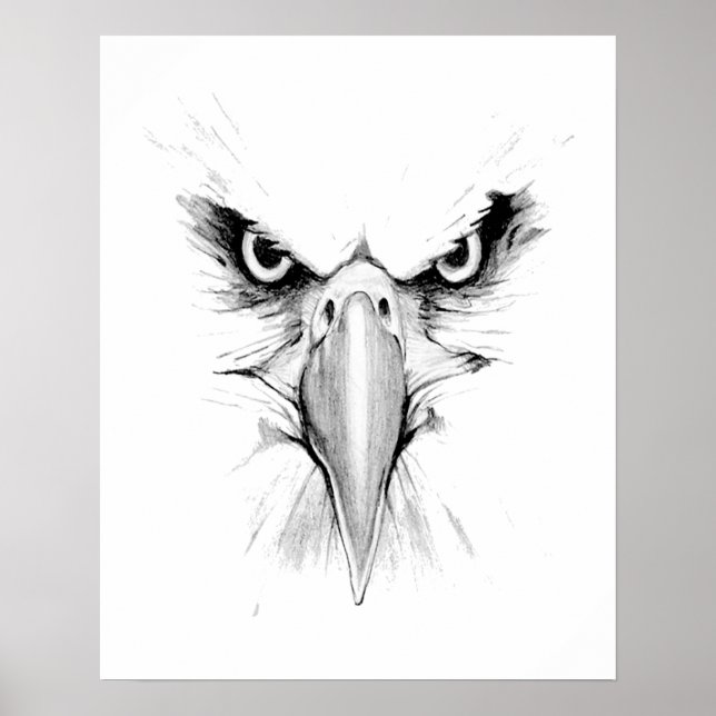 I'm Watching You. Eagle Headface Tattoo Poster (Front)