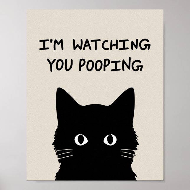 I'm watching you pooping cat poster (Front)