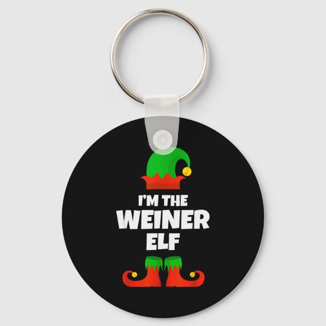 I'm Weiner Elf Family Pajama Christmas Dachshund D Key Ring (Front)