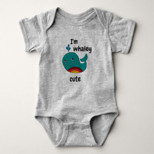 I'm Whaley Cute - Grey Baby Bodysuit