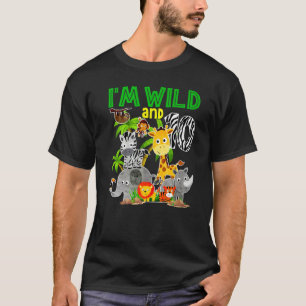 I'm Wild & 10th Birthday Zoo Theme 10 Safari Jungl T-Shirt