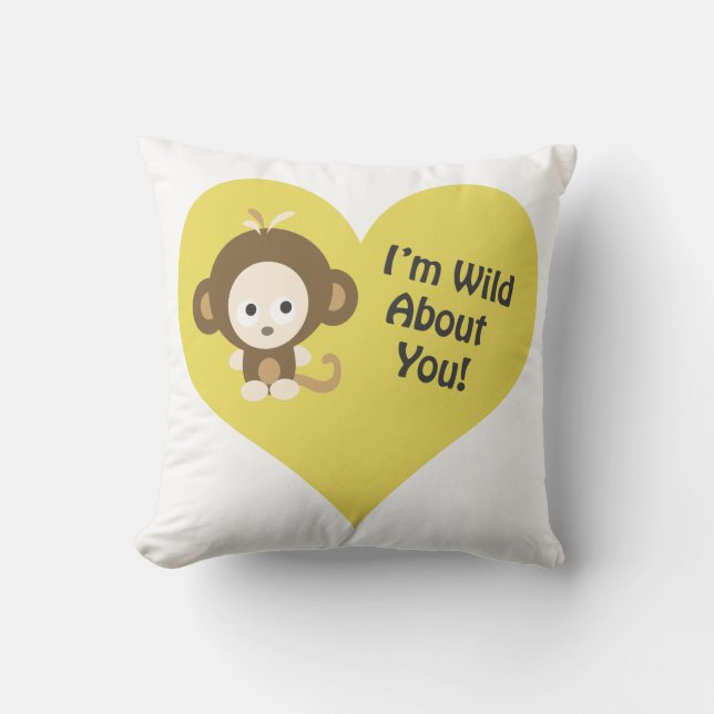 I'm Wild about You Monkey Cushion (Front)