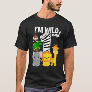 I'm Wild And 1 Zoo Theme Birthday Safari Jungle An T-Shirt