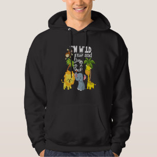 I'm Wild And 5 Zoo Theme Bday Safari Jungle Animal Hoodie