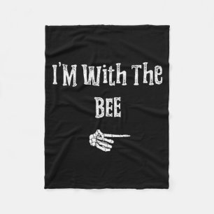 I'm With Bee Halloween Costume Funny Couples Match Fleece Blanket