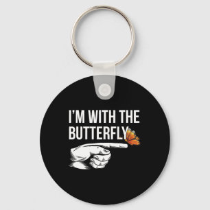 I'm With Butterfly Party Matching Couples Hallowee Key Ring