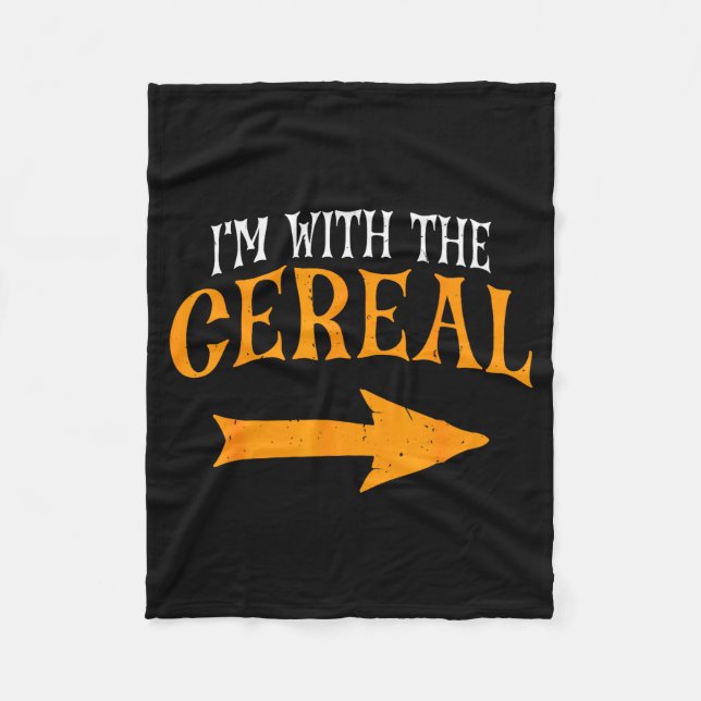 I'm With Cereal Halloween Costume Funny Couples Ce Fleece Blanket (Front)