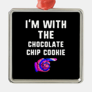 Im With Chocolate Chip Cookie | Tie Dye Products Metal Tree Decoration