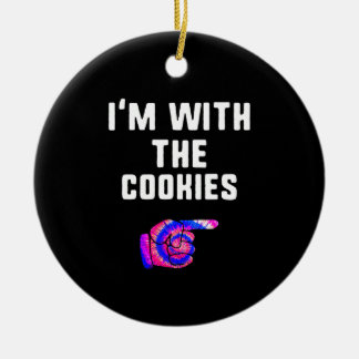 Im With Cookies | Tie Dye Funny Products Ceramic Tree Decoration