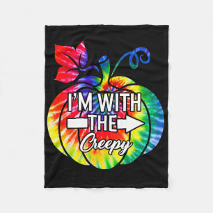 I'm With Creepy Couple Matching Halloween Costume Fleece Blanket