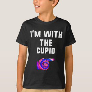 I'm With Cupid Tie Dye Halloween Matching Couple C T-Shirt