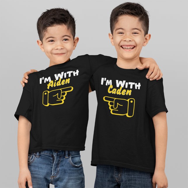 I'm With Custom Name Hand Pointing Left Funny Boys T-Shirt (Creator Uploaded)