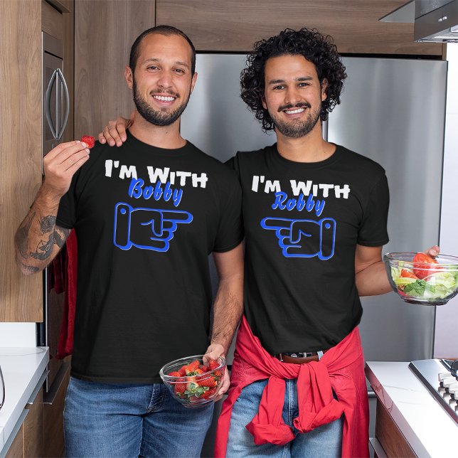 I'm With Custom Name Pointing Left Friend or Twin T-Shirt (Creator Uploaded)