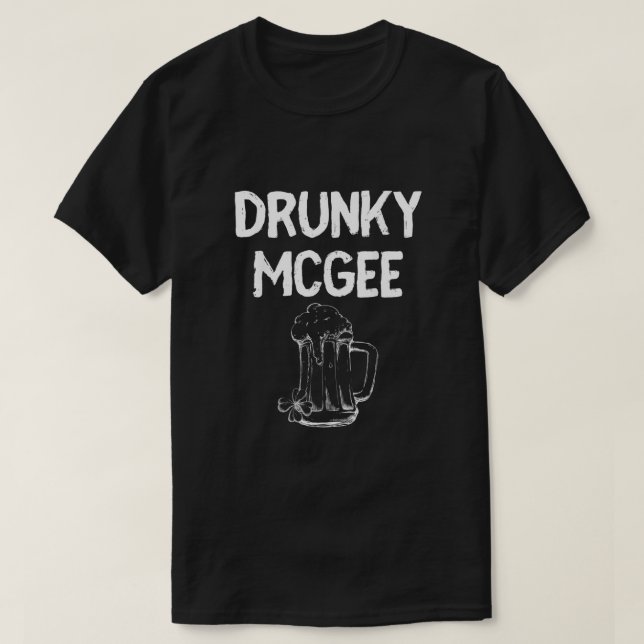 Im With Drunky Mcgee Funny Couples St Patricks Day T-Shirt (Design Front)