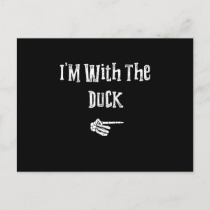 Im With Duck Halloween Costume Funny Couples Match Holiday Postcard