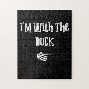 Im With Duck Halloween Costume Funny Couples Match Jigsaw Puzzle