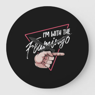 Im With Flamingo Halloween Matching Couple Costume Large Clock