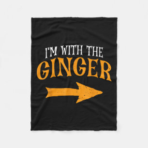 Im With Ginger Halloween Costume Funny Couples Gin Fleece Blanket