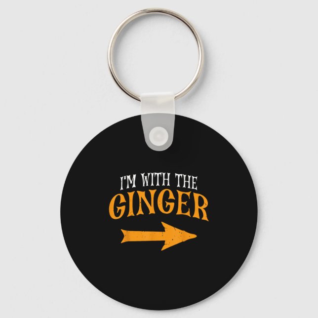 Im With Ginger Halloween Costume Funny Couples Gin Key Ring (Front)