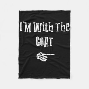 I'm With Goat Halloween Costume Funny Couples Fleece Blanket