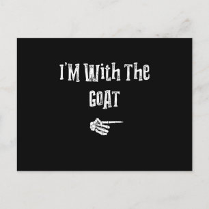 I'm With Goat Halloween Costume Funny Couples Holiday Postcard