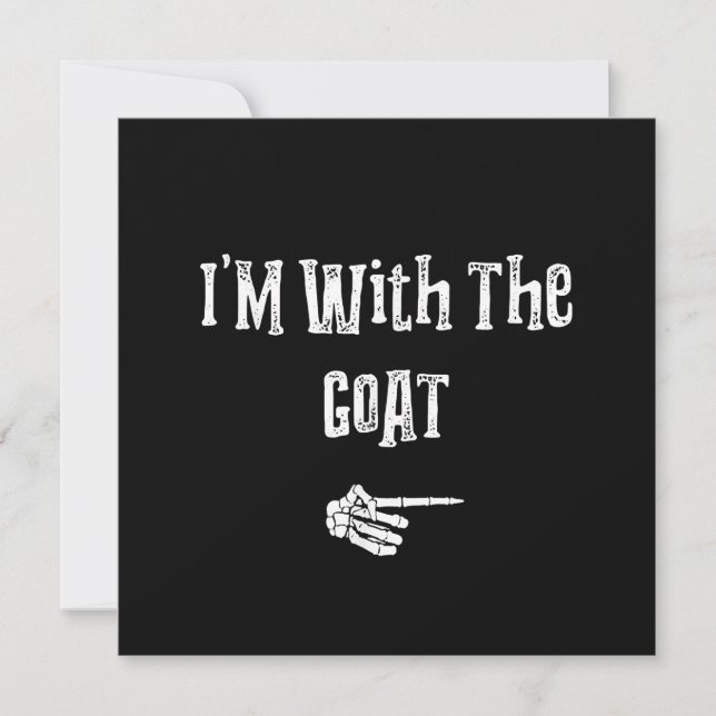 I'm With Goat Halloween Costume Funny Couples Invitation (Front)