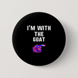 I'm With Goat Tie Dye Halloween Matching Couple 6 Cm Round Badge