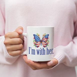 I'm With Her Cute Kamala Harris Butterfly Coffee Mug