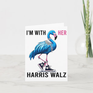 I'm With Her Harris W Flamingo Vote Blue Card