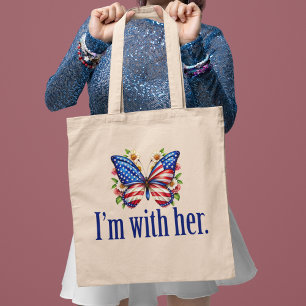 I'm With Her Kamala Harris for President Butterfly Tote Bag