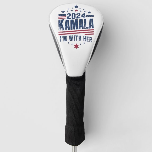 I'm With Her Kamala Vote For 2024 Kamala-Harris Golf Head Cover (Front)