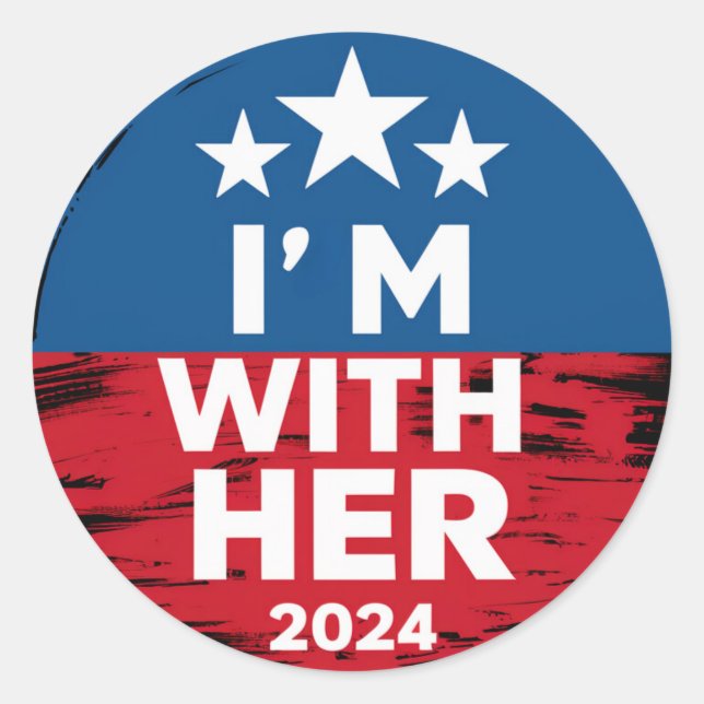 I'm With Her Kamala Vote For 2024 President Kamala Classic Round Sticker (Front)