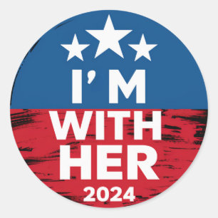 I'm With Her Kamala Vote For 2024 President Kamala Classic Round Sticker