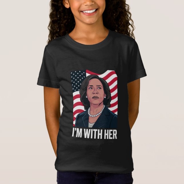 I'm With Her Kamala Vote For 2024 President  T-Shirt (Front)