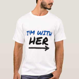 I'm With Her - Matching Couple Arrow Left T-Shirt