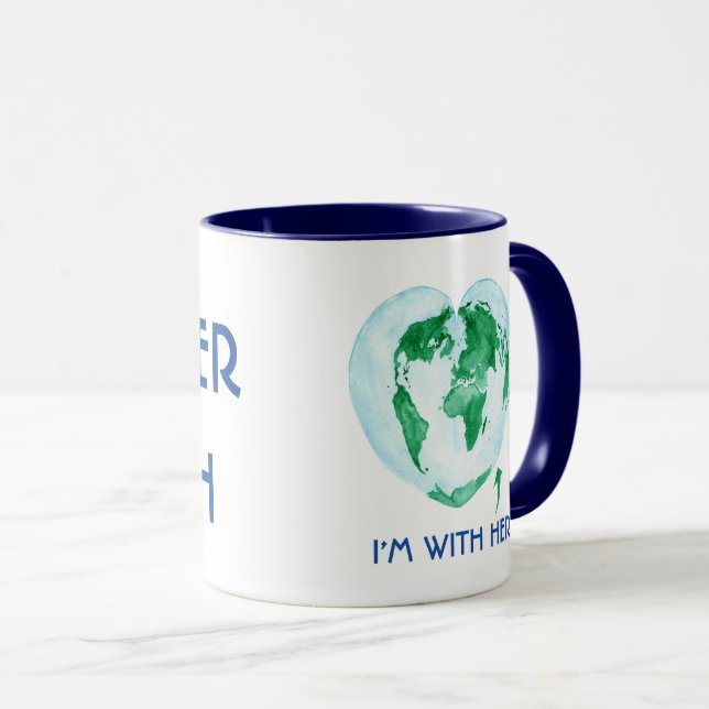I'm with Her Mug - Mother Earth World Map Art (Front Right)