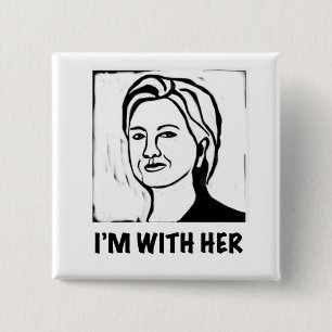 "I'm With Her" Square button