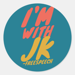 i'm with jk classic round sticker